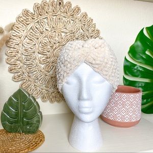 Cream Velvet Headwrap Earwarmer :) Support Makers!
